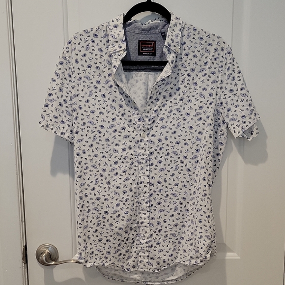 American Eagle Outfitters Other - Superdry Men's White and Blue Floral/paisley Shirt Size S
